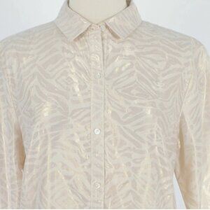 J McLaughlin Zebra Print Lois Blouse in Gold Metallic